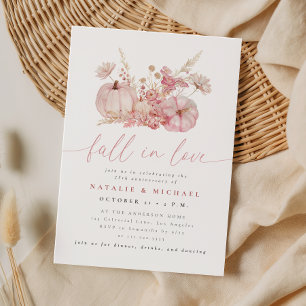 Whimsical Pink - Hochzeitstag im Herbst verliebt s Einladung