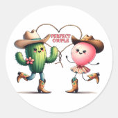 Whimsical Pink Kawaii Cactus and Balloon Design Runder Aufkleber (Vorderseite)