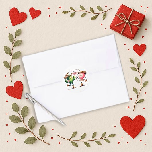 Whimsical Pink Kawaii Cactus and Balloon Design Runder Aufkleber