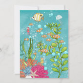 Whimsical Pink Mermaid Girl Summer Pool Party Einladung (Rückseite)