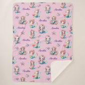 Whimsical Pink Mermaids Under Sea Sherpadecke (Vorderseite)