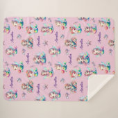 Whimsical Pink Mermaids Under Sea Sherpadecke (Vorderseite (Horizontal))