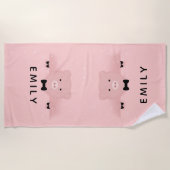 Whimsical Pink Niedlich und Dashing Strandtuch (Vorderseite)