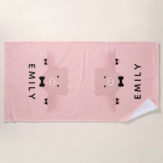 Whimsical Pink Niedlich und Dashing Strandtuch (Vorderseite)