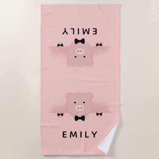 Whimsical Pink Niedlich und Dashing Strandtuch (Vorderseite)