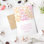 Whimsical Pink Orange Blume Handgezeichnet Dankeskarte