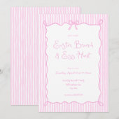 Whimsical Pink Osterbrunch & Eierjagd Einladung (Vorne/Hinten)