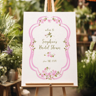 Whimsical Pink Painted Coquette Brautparty Zeichen Poster