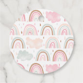 Whimsical Pink Pastel Rainbow Baby Dusche Geschenkanhänger (Rückseite)