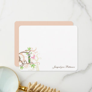 Whimsical Pink Pea in Pod Garden Baby Girl Dusche Dankeskarte