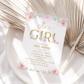 Whimsical Pink Peonies Es ist eine Girl Baby Dusch Einladung