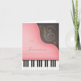 Whimsical Pink Piano Mama oder Oma Muttertag Karte