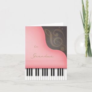 Whimsical Pink Piano Mama oder Oma Muttertag Karte