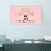 Whimsical Pink Pig Niedlich Chinesisch Neujahr 201 Banner (Messeveranstaltung)