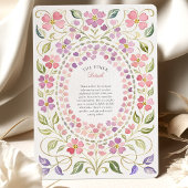 Whimsical Pink & Purple Floral Petal Frame Wedding Einladung