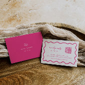 Whimsical Pink QR Code Hochzeit RSVP Karte