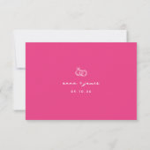 Whimsical Pink QR Code Hochzeit RSVP Karte (Rückseite)