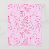 Whimsical Pink & Red Hand Drawn BUDGET Wedding (Rückseite)