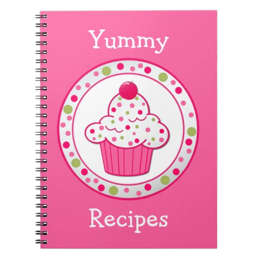 Whimsical Pink Rezept Notebook Notizblock (Vorderseite)