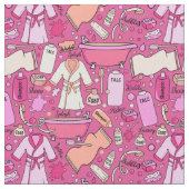 Whimsical Pink Schönheit und Verwöhnmuster Stoff (Nahaufnahme)