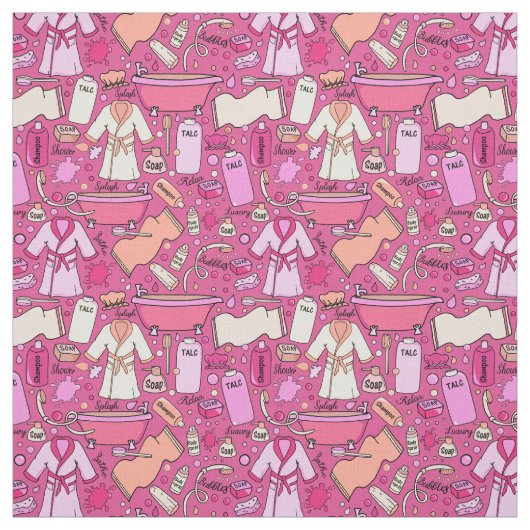 Whimsical Pink Schönheit und Verwöhnmuster Stoff (Muster)