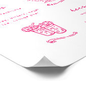 Whimsical Pink Signature Drinks Hochzeit Poster (Ecke)