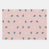 Whimsical Pink skandinavisches Weihnachtsfest Bota Geschenkpapier Set (Vorderseite)