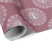 Whimsical Pink Snowman Classic Polka Dot Mandala Geschenkpapier (Rolleneckpunkt)