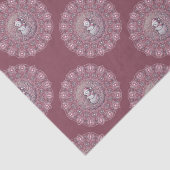 Whimsical Pink Snowman Classic Polka Dot Mandala Seidenpapier (Detail)