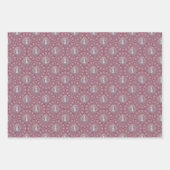 Whimsical Pink Snowman Mandala Art Deco Ogee Fans Geschenkpapier Set (Vorderseite)