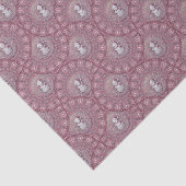 Whimsical Pink Snowman Mandala Art Deco Ogee Fans Seidenpapier (Detail)