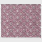 Whimsical Pink Snowman Mandala Art Deco Scallop Geschenkpapier (Flach)