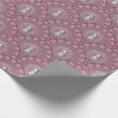 Whimsical Pink Snowman Mandala Art Deco Scallop Geschenkpapier (Ecke)