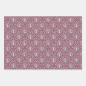 Whimsical Pink Snowman Mandala Art Deco Scallop Geschenkpapier Set (Vorderseite 3)