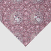 Whimsical Pink Snowman Mandala Art Deco Scallop Seidenpapier (Detail)