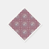 Whimsical Pink Snowman Mandala Geo Tile Decoupage Serviette (Ecke)