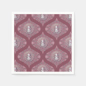 Whimsical Pink Snowman Mandala Ogee Decoupage Serviette (Vorderseite)