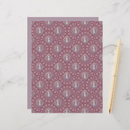 Whimsical Pink Snowman Mandala Ogee Fans Scrapbook