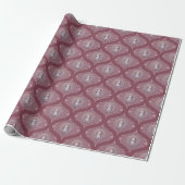 Whimsical Pink Snowman Mandala Retro Ogee Damask Geschenkpapier (Ungerollt)