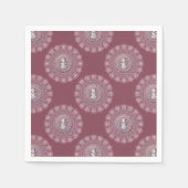 Whimsical Pink Snowman Polka Dot Mandala Decoupage Serviette (Vorderseite)