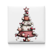 Whimsical Pink Stern Baum Weihnachtsmagnet Magnet