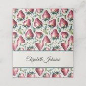 Whimsical Pink Strawberry Summer Guest Name Platzkarte (Außenseite Aufgefaltet)