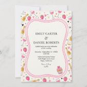 Whimsical Pink Strawberry Wedding Invitation Einladung (Vorderseite)