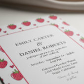 Whimsical Pink Strawberry Wedding Invitation Einladung
