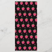 Whimsical Pink Strawberry Wedding Menükarte (Rückseite)