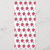 Whimsical Pink Strawberry Wedding Menükarte (Rückseite)