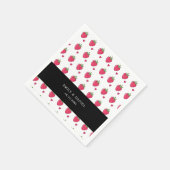 Whimsical Pink Strawberry Wedding Napkins Serviette (Ecke)