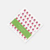 Whimsical Pink Strawberry Wedding Napkins Serviette (Ecke)