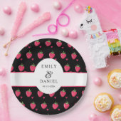 Whimsical Pink Strawberry Wedding Pappteller (Party)
