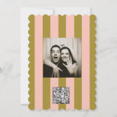 Whimsical Pink Striped Scribble Save the Date Einladung (Rückseite)